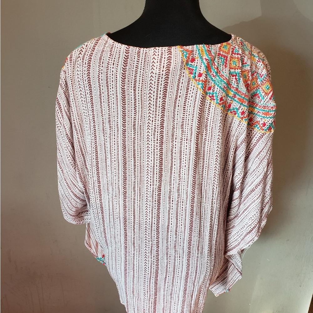 SAVANNA JANE Embroidered  Multicolor Bohemian Women Top - Picture 4 of 4